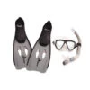 3pc Gray And Black Adult Pro Swimming Pool Snorkeling Set 23" - Large