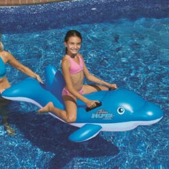 61" Inflatable Blue Ride-On Dolphin Children's Swimming Pool Float -Aqua Play Land Zone zzwba1q1j2e3sbecbal2yt5zsx0xk6ij 65040.1683238100